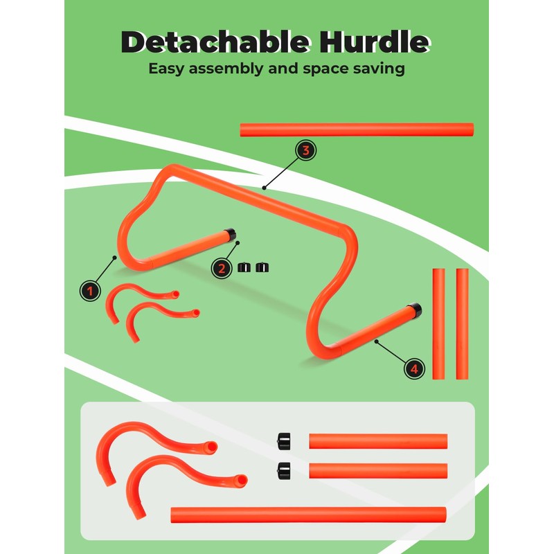 GHB 10 Pack 8" Agility Hurdles Speed Agility Training Hurdles,