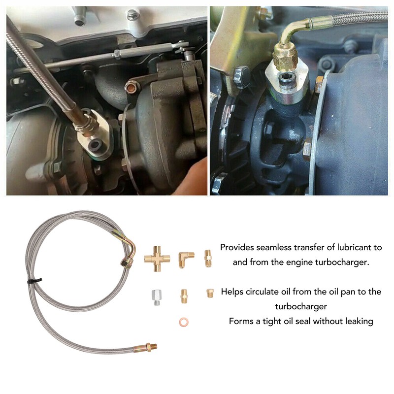 Turbo Oil Feed Line Kit 1/8PNT AN4 Fitting Oil Drain