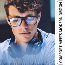 livho Vintage Aviator Blue Light Blocking Glasses, Fashion Oversized Frames with UV Protection Coating, Unisex Design