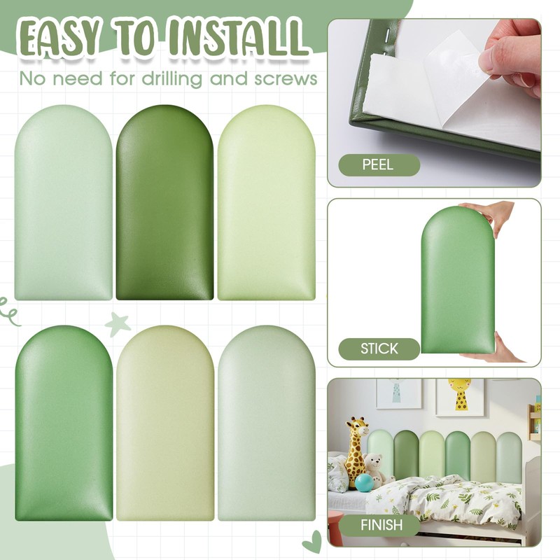 Jetec 6 Pcs Wall Padding for Kids with Autism Playroom