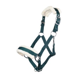 HKM Bischofshofen Headcollar with Plush Padding, Dark Green, Thoroughbred