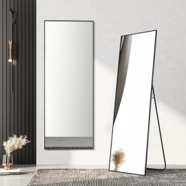 Simple Deluxe Rectangular Full Length Mirror Standing Hanging Leaning Full Body Floor Mirror