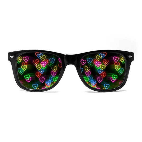 GloFX Ultimate Heart Diffraction Glasses - 3D Rainbow Hearts Effect
