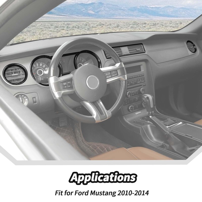 JeCar 4pcs for Mustang Carbon Fiber Interior Dash Vent Cover