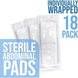 Combine ABD Abdominal Pads, 8 x 10” (18 Pack), Individually Wrapped, Extra Absorbent, Sterile, First Aid Wound Dressing