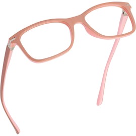 Readerest Blue Light Blocking Reading Glasses (Beige/Pink, 3.75 Magnification) Computer Eyeglasses With Thin Reflective Lens, Antiglare, Eye Strain, UV Protection, Stylish For Men And Women