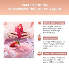 Reverse Life Collagen Supplement, Strawberry Delight Flavour, with Biotin, Vitamin D3, Folic Acid, and Hyaluronic Acid for Hair, Skin and Nails