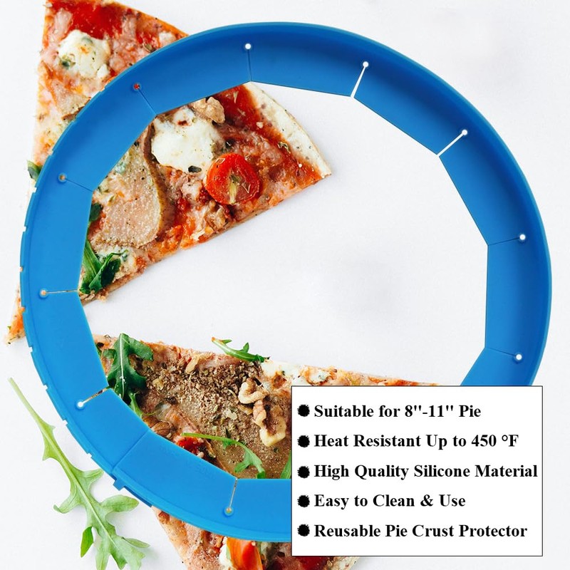 UAREBST Adjustable Pie Crust Shields Baking Protectors, Silicone Cover Ring