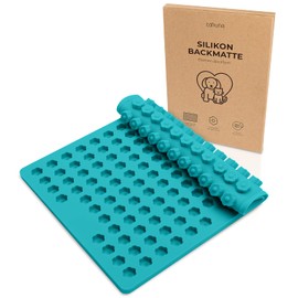 Cahuna Silikon Backmatte für Hundekekse mit Mini Blume - Backform für Hundeleckerli BPA frei und mit Rand - Wiederverwendbare Backunterlage für den Backofen