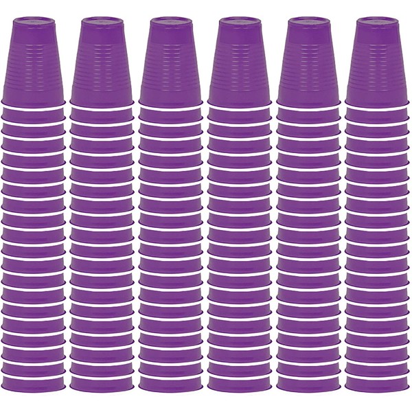 DecorRack Party Cups 12 oz Reusable Disposable Cups for Birthday Party Bachelorette Camping Indoor Outdoor Events Beverage Drinking Cups Purple (60 Pack)