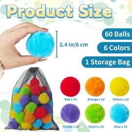 60 Pcs Reusable Water Balloons,Soft Splash Balls for Outdoor Water Games,Beach Pool Party Supplies,Reusable Water Toys for Summer Fun and Family Activities