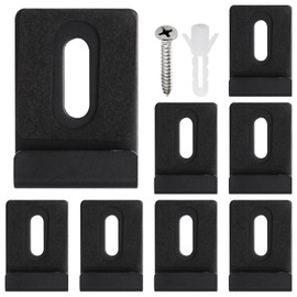 BENLIUDH 8Pcs Mirror Clips for Wall Mounting, Metal Mirror Hanging Kit for Frameless Mirror, Billboard Displays, Tile, (Black, with Screw)
