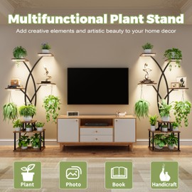 LATIBELL LATIBELL 66" Tall Plant Stand with Grow Light - 7 Tiered Plant Shelf Indoor, Corner Plant Stands for Indoor Plants Multiple, Tree Shaped Flower Stand Holder, Plant Rack for Living Room, Patio