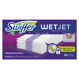 Swiffer 08443CT WetJet System Refill Cloths, 11.3" x 5.4", White, 24 per Box