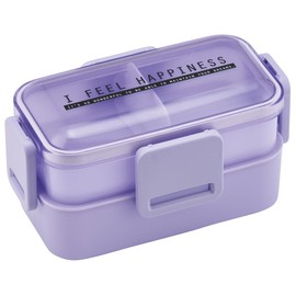 Skater PFLW4AG-A 2-Tier Lunch Box, 20.3 fl oz (600 ml), Women's, Made in Japan, Fluffy Dome Lid, Dishwasher Safe, Microwave Safe, See-Through Color, Pale Lavender