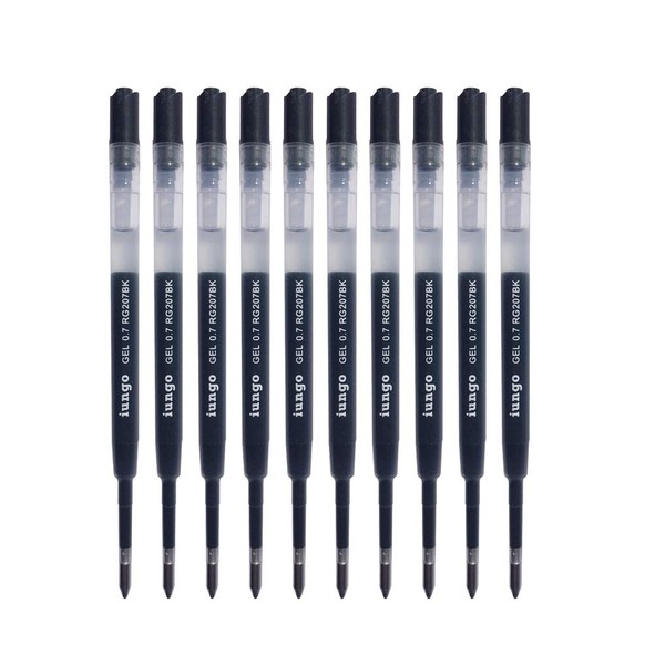 iungo Compatible PARKER Gel Ink Ballpoint Pen Refill Parker Jetstream Prime Refill (Resin, Black 0.7, 10, BK07)