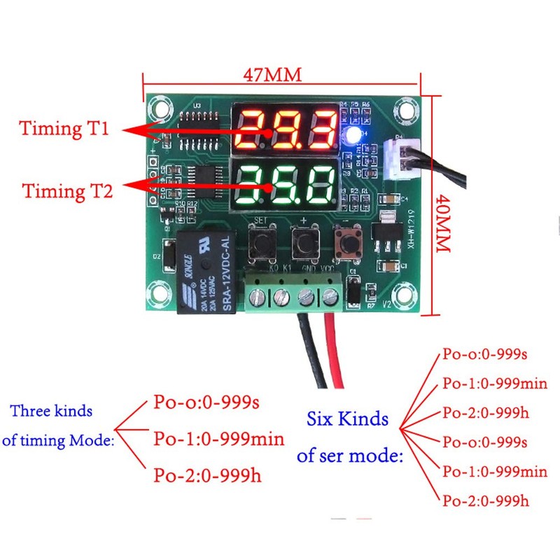 Hailege Set of 2 W1219 Thermostat Temperature Controller DC 12V