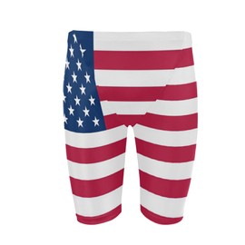 Dallonan Training Swimsuit American Flag Square Mens Leg Swim Jammer Large