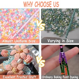 Pastel Glass Seed Beads for Jewelry Making, 13000Pcs 2mm Small Beads for Bracelet Making,12/0 Tiny Beads for Crafts DIY Making, Grey