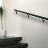 khtumeware 6 Pack 3 Inch Matte Black Hand Rail Bracket
