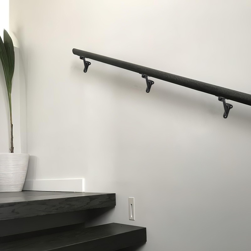 khtumeware 6 Pack 3 Inch Matte Black Hand Rail Bracket