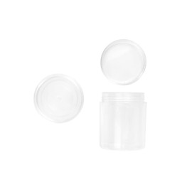 SE 12 Round Containers Inside with Screw-On Lids, 1-1/2" x 2", Clear - 87137DB