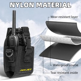 JUCJET Radio Holder Walkie Talkie, Radio Holster Pouch Molle Case Tactical Walkie Talkie Pouch Radio Holster Bag for Various Radios, Pack of 1