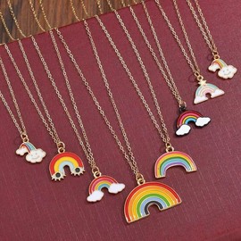 Unbranded 1 Pc Rainbow Cloud Pendant Best Friends Necklace Jewelry Women Girls Kids Gift