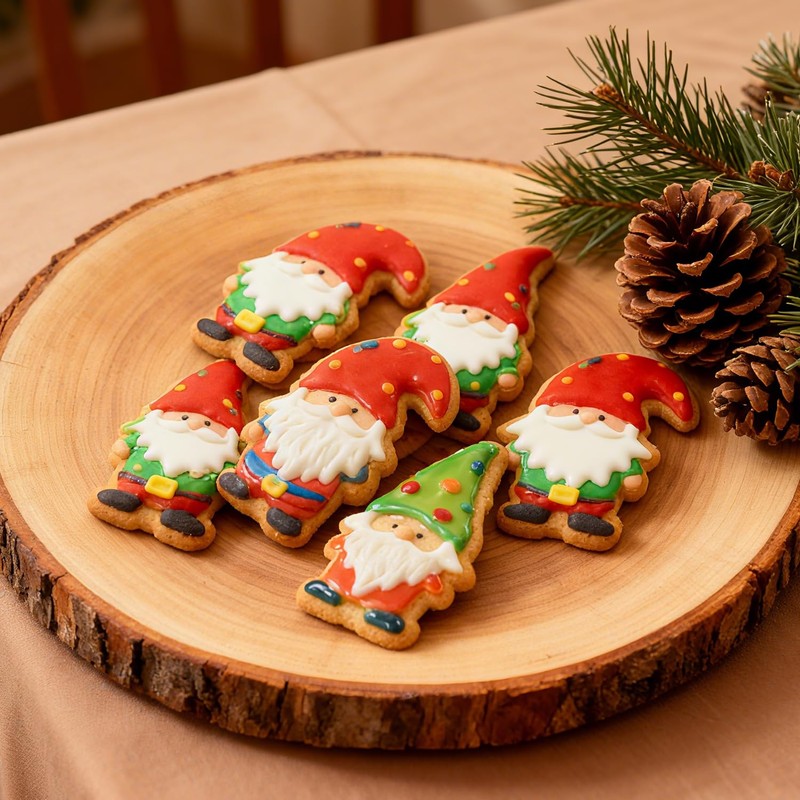 LUBTOSMN Gnome Cookie Cutter Set-5.3" 4.5" 4.3"-3-Pieces-Holiday Cookie Cutters Fondant