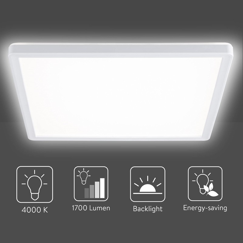 Navaris LED Ceiling Light with Backlight - Dimmable - 18
