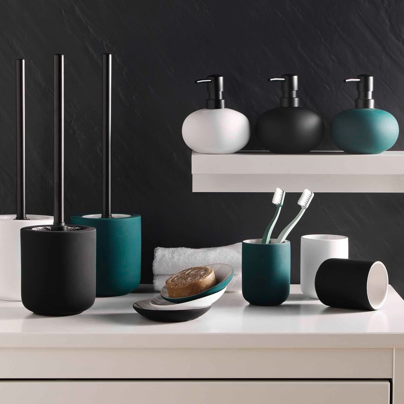 Douceur d'Intérieur Soap Dispenser, Gres, Emerald, (0) 11.2 x 12.8