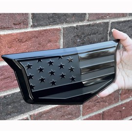 American Black Flag Aluminum Overlay Grill Front Taigate Emblems Set for Escalade 2015-2020