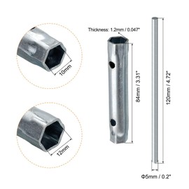 TA-VIGOR Dual End Spark Plug Spanner 10mm & 12mm, Manual Spark Plug Wrench Hex Socket Tool with Lever Bar for Motorcycle, Engine Repair 2 Pcs