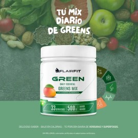 Suplemento Nutricional Flairfit Daily Green Mix en Polvo de Mango, 500g