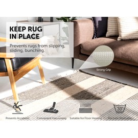 aboveBED Anti Slip Rug Underlay 80 x 130 cm, Non Slip Mat Cut to Size, Rug Carpet Gripper Liner for Laminate and Wooden Floors, Multipurpose Anti Slip Mat for Drawers, Shelves, and Carpets (White)