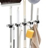Fenas Broom Holder Wall Mount, Mop Organizer, 5 Racks, 4