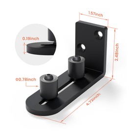 TSMST Sliding Barn Door Bottom Floor Guide,Adjustable Wall Mount Roller Guides,Flush Flat Bottom Design,Roller Ball Smooth,Stable and Smooth,Black