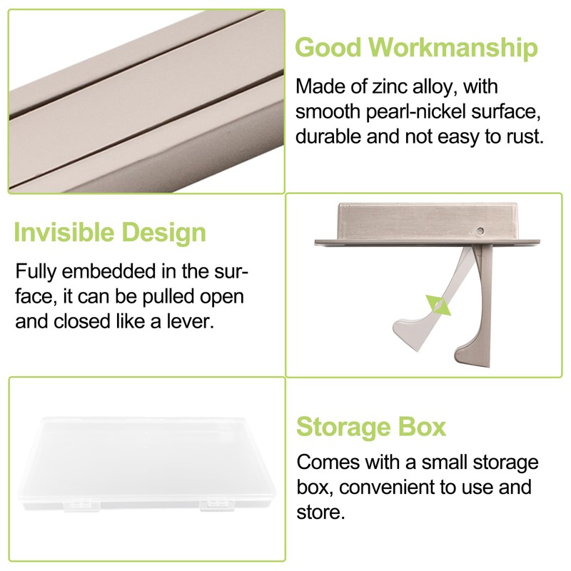 UFURMATE Flush Mount Door Pull, 2PCS Zinc Alloy Pocket Door