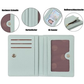 RRANCharltu Women's Small Leather Purse, Short Women's Mini Purse with Zip, Coin Compartment, Wallet, Zz Green
