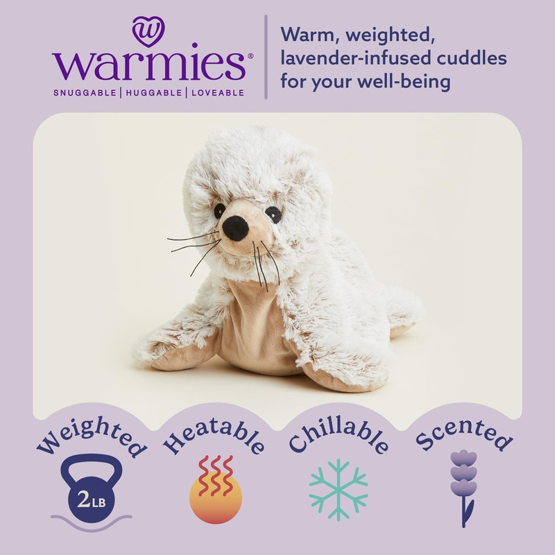 Warmies Microwavable & Weighted Stuffed Animals, Seal - Heated Stuffed