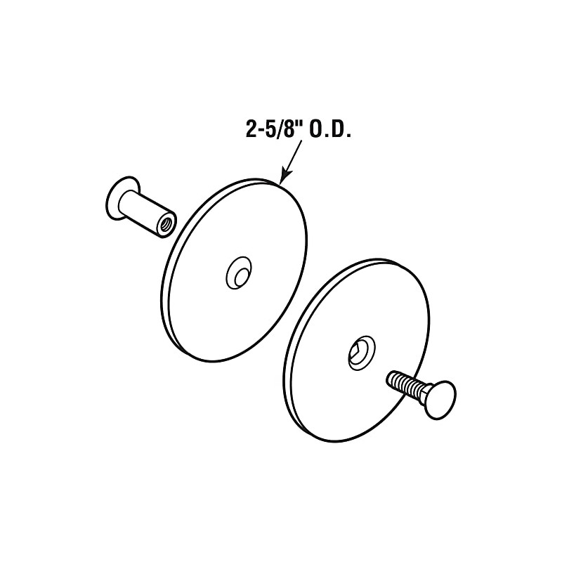 Prime-Line U 9516 Steel Door Hole Cover Plate, Brass (Single