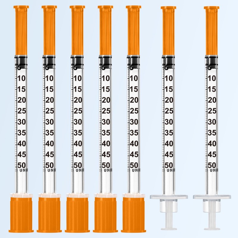Medhome 0.5ml 31G 5/16inch Syringe, Individually Wrapped, Pack of 100