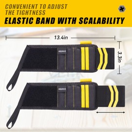 Magnetic Wristband for Tools,Christmas Gifts for Men, Lightweight 1680D Double Oxford Fabric,12 Super Strong Magnets, Cool Gifts Stocking Stuffers for Dad Husband Handyman Handy Woman, Yellow