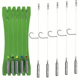 AIMALL Drop Shot Fishing Rig - Inverted Hook, 360° Swivel, Fluorocarbon Line, 8.66in Lead Sinker, Durable Perch Fishing Setup