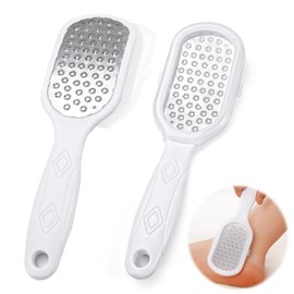 2pcs Foot File Callus Remover, Foot Grater Callus Remover for Foot Care, Stainless Steel Heel Scraper for Cracked Heels (2)