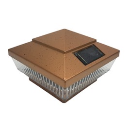JAYXC HOME Solar Super Bright LED 78 Lumens Outdoor Post Cap Lights for 5x5 PVC, Vinyl, or Plastic Post (Copper Finish Color)