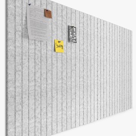 Uoisaiko Felt Cork Board for Wall, 12 Pack Large Bulletin Board, Slat Wall Paneling, Corkboard Pin Board Squares, for Office Home Bedroom Classroom, Decorative, Light Gray