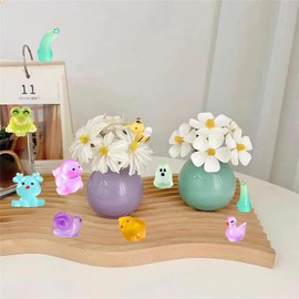 Jotyslh 215 Pcs Luminous Mini Resin Animals Various Styles Miniatures Glow in The Dark to Hide Small Duck Tiny Little Figures Garden Dollhouse Decor Party Favors Bag Fillers
