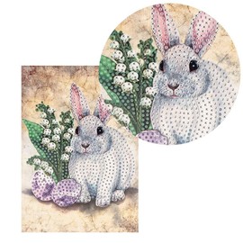 Ideen mit Herz Diamond Painting Greeting Card | DIN B6 (11.5 x 16.5 cm) | 370 g/m² | Includes Envelope & Tools (Hare 03)