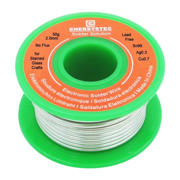 E ENERSYSTEC 2.0mm Lead Free Solder Wire for Stained Glass
